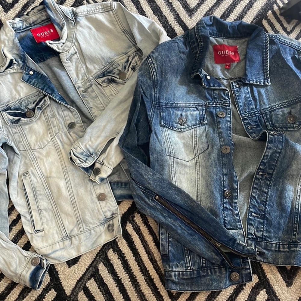 2 mens guess denim jackets size M